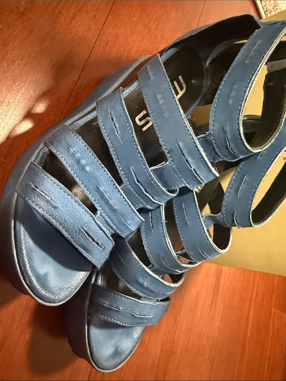 Mjus Blue Women's Strappy Wedge Sandals size 38